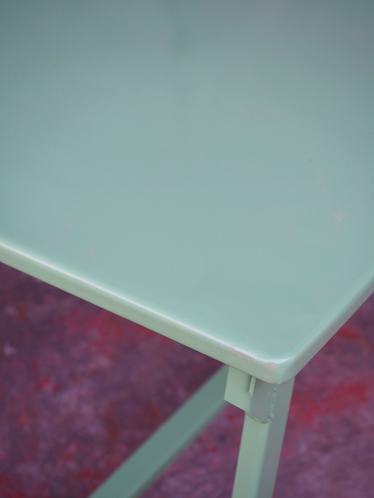 Table militaire metal bureau industrielle peinture epoxy verte – Image 10