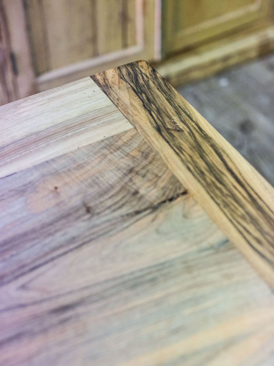 table industrielle plateau chene massif pietement fonte – Image 15