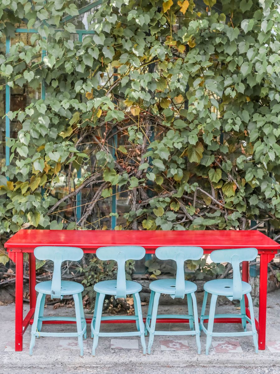 Table militaire metal bureau industrielle peinture epoxy rouge – Image 12