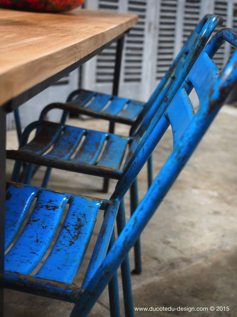 chaise bistrot metal patine d'origine – Image 4