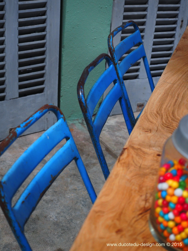 chaise bistrot metal patine d'origine – Image 5