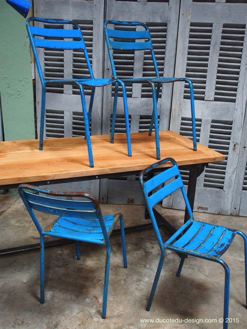 chaise bistrot metal patine d'origine – Image 2