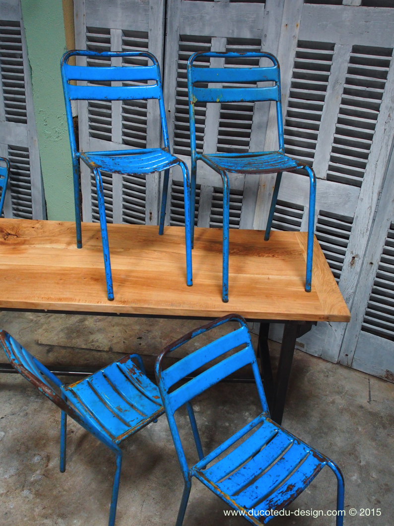 chaise bistrot metal patine d'origine – Image 7