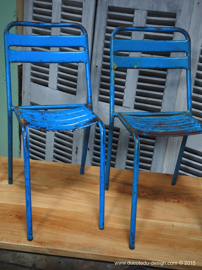 chaise bistrot metal patine d'origine – Image 8
