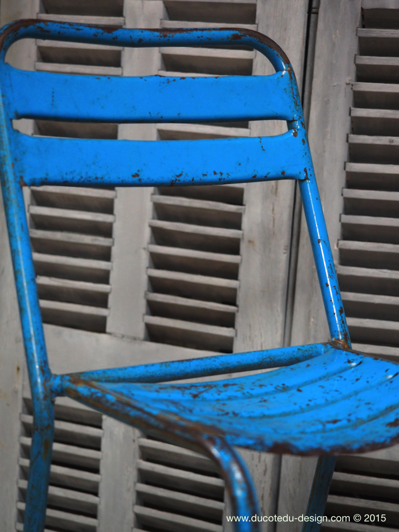 chaise bistrot metal patine d'origine – Image 10