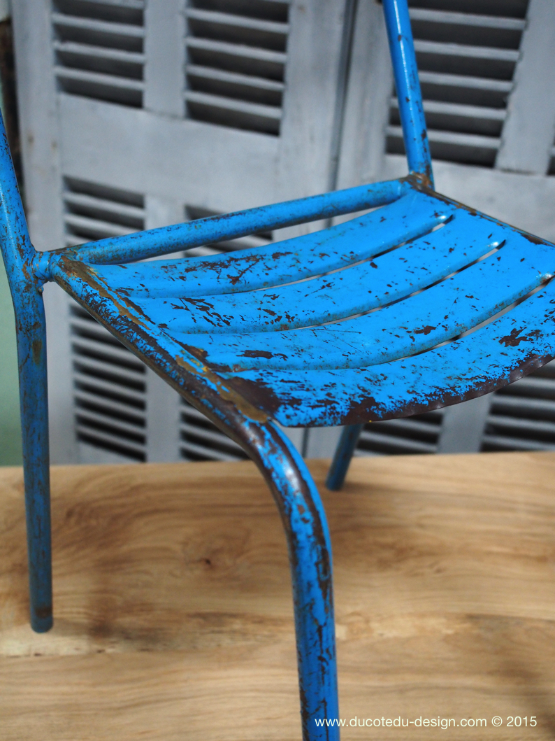 chaise bistrot metal patine d'origine – Image 11