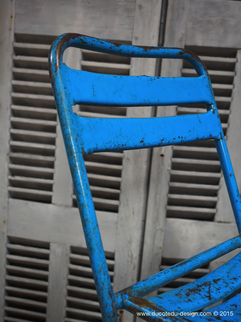 chaise bistrot metal patine d'origine – Image 12