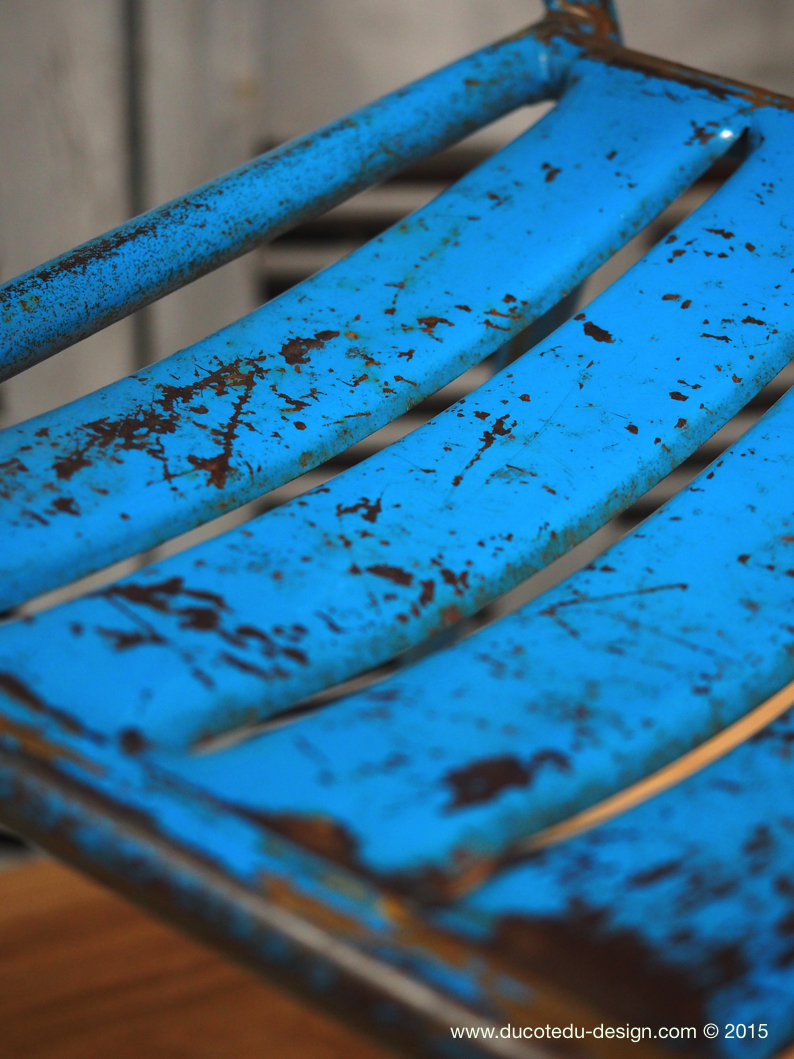 chaise bistrot metal patine d'origine – Image 13
