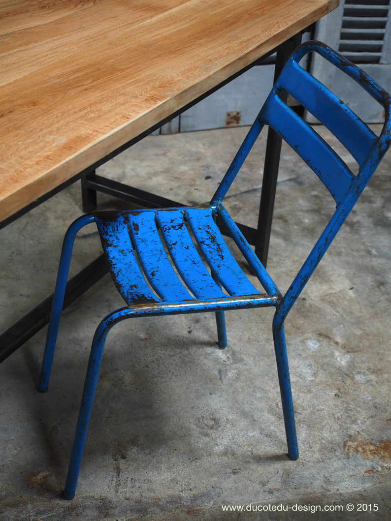 chaise bistrot metal patine d'origine – Image 15