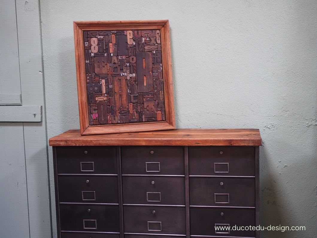 grand tableau ancien caractere d'imprimerie – Image 4