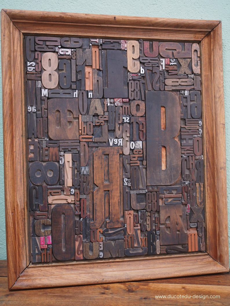 grand tableau ancien caractere d'imprimerie – Image 3