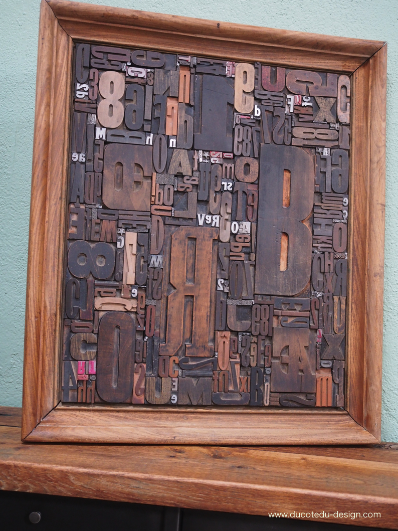 grand tableau ancien caractere d'imprimerie – Image 2