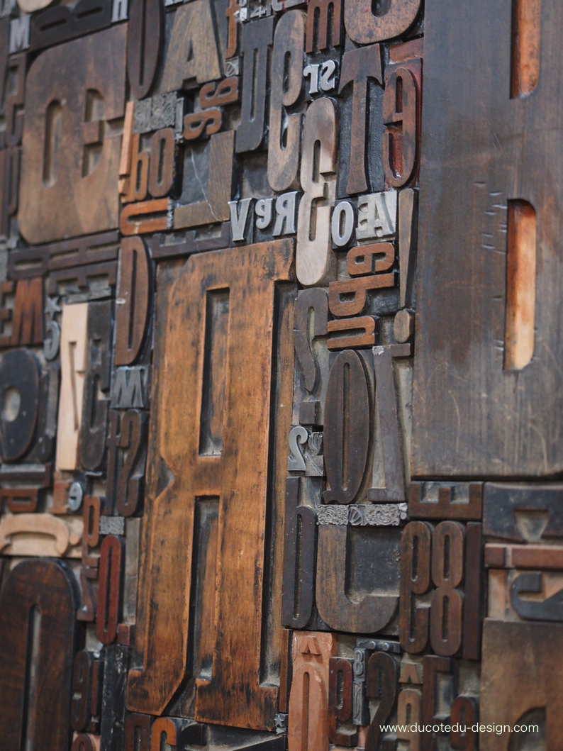 grand tableau ancien caractere d'imprimerie – Image 7