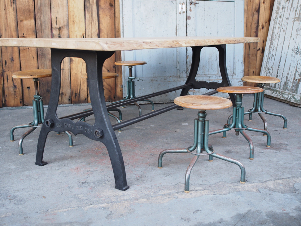 tabouret industriel metal et bois – Image 4