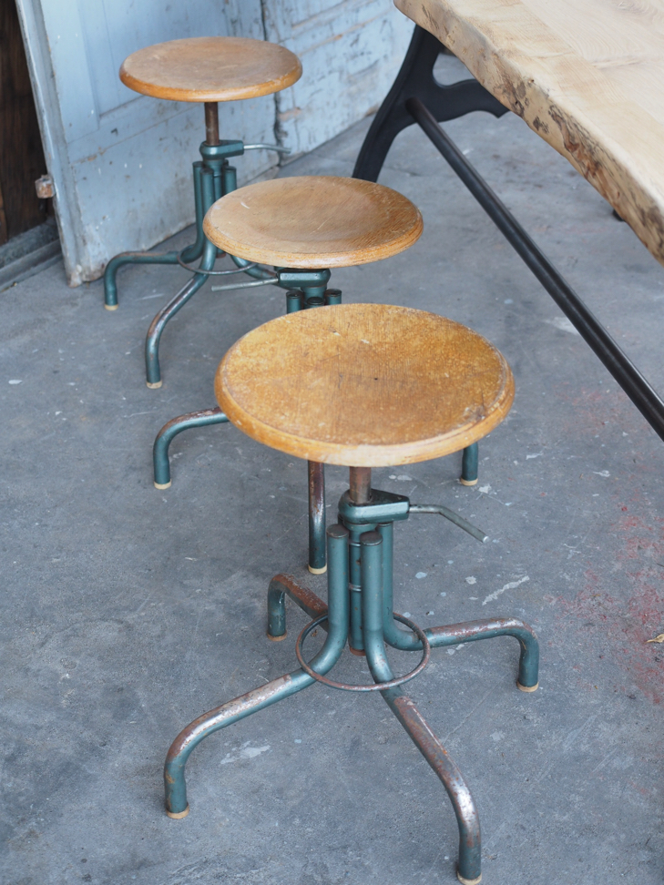 tabouret industriel metal et bois – Image 6