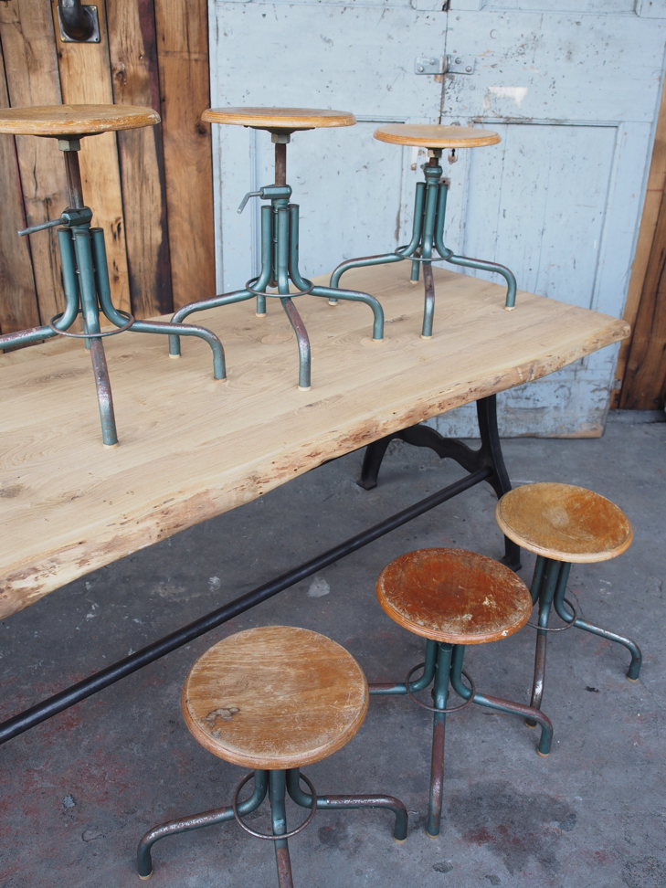 tabouret industriel metal et bois – Image 7