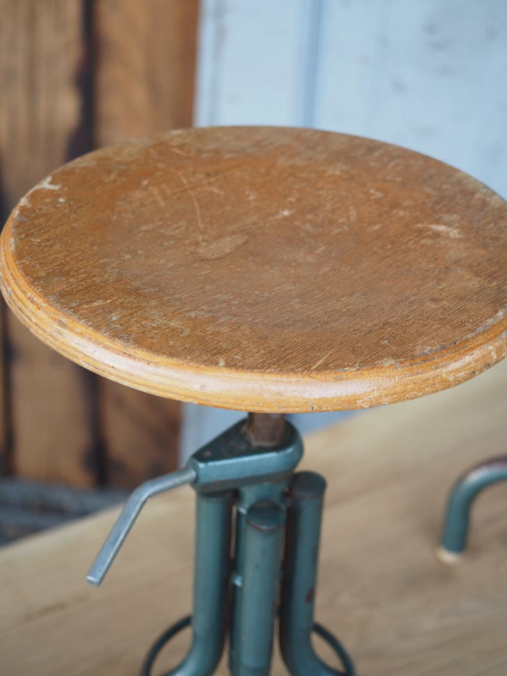 tabouret industriel metal et bois – Image 10