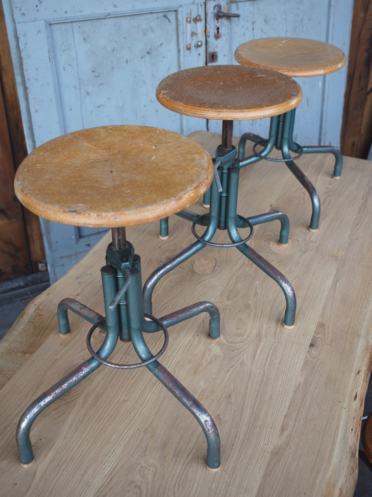 tabouret industriel metal et bois – Image 3