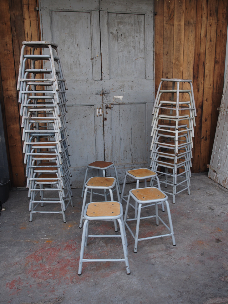 tabouret industriel metal et bois – Image 12