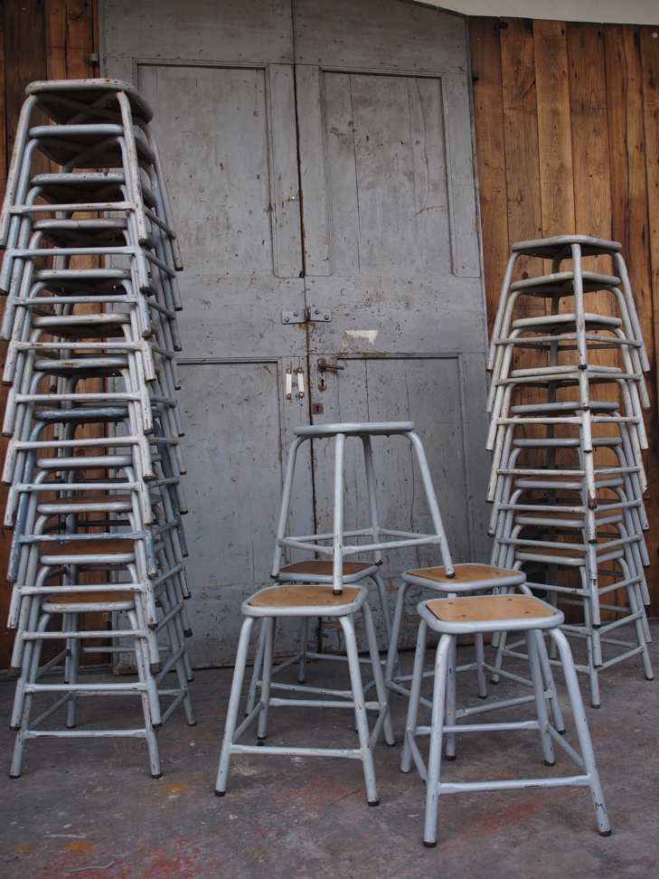 tabouret industriel metal et bois – Image 3