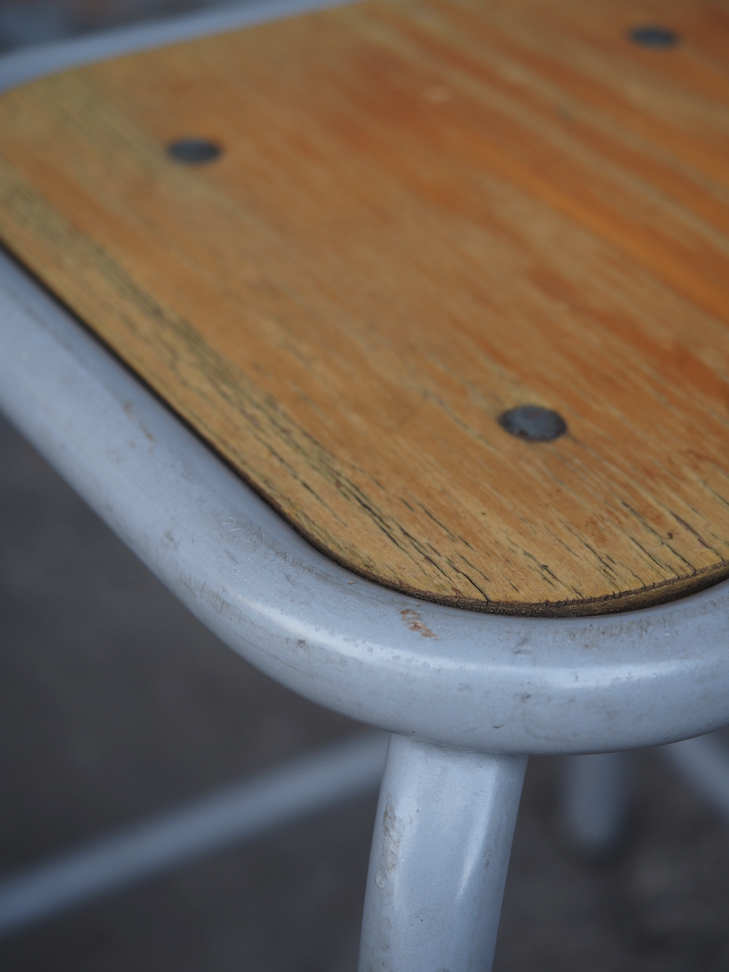 tabouret industriel metal et bois – Image 7