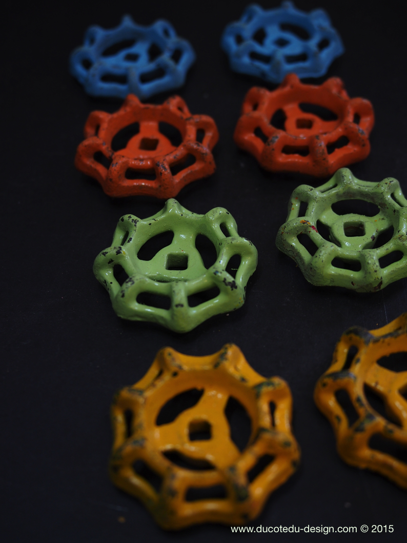 Lot d'anciennes vannes d'usine, ideal en bouton de tiroir indus – Image 4