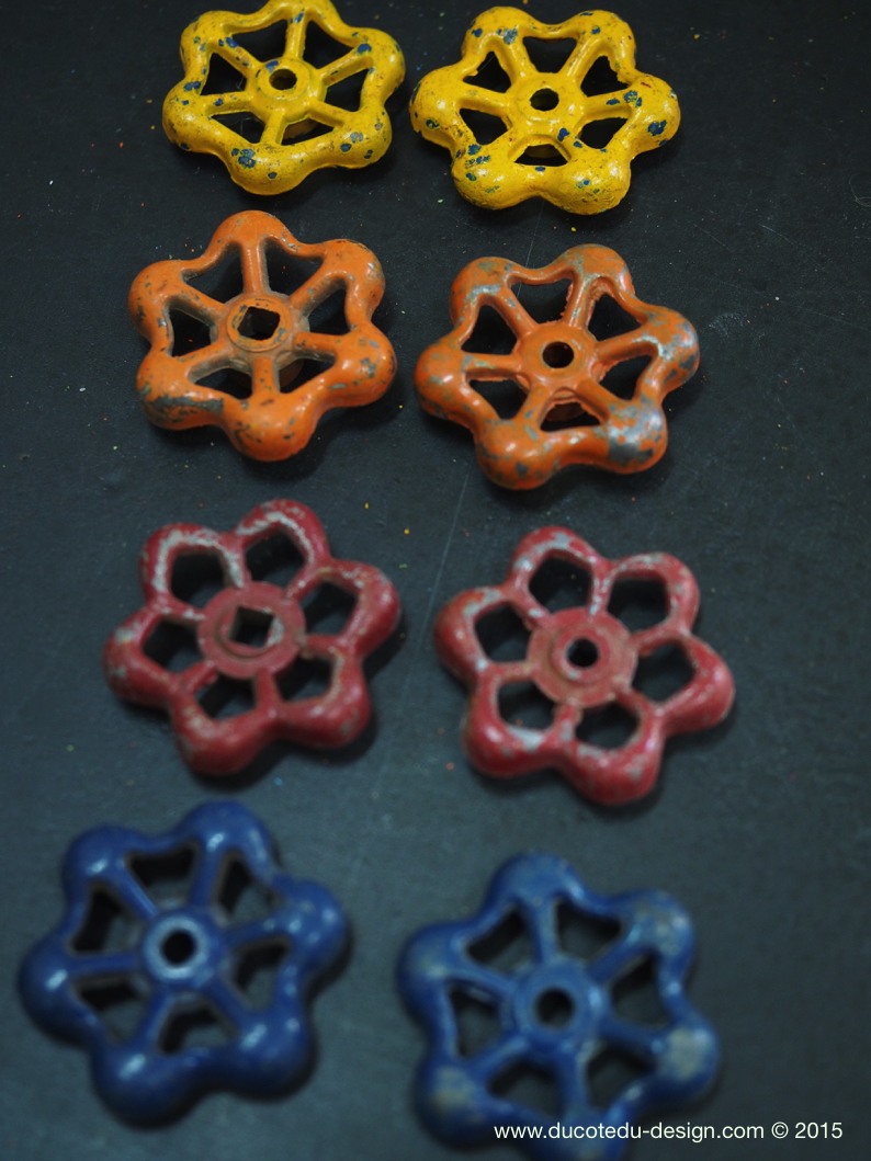 Lot d'anciennes vannes d'usine, ideal en bouton de tiroir indus – Image 3