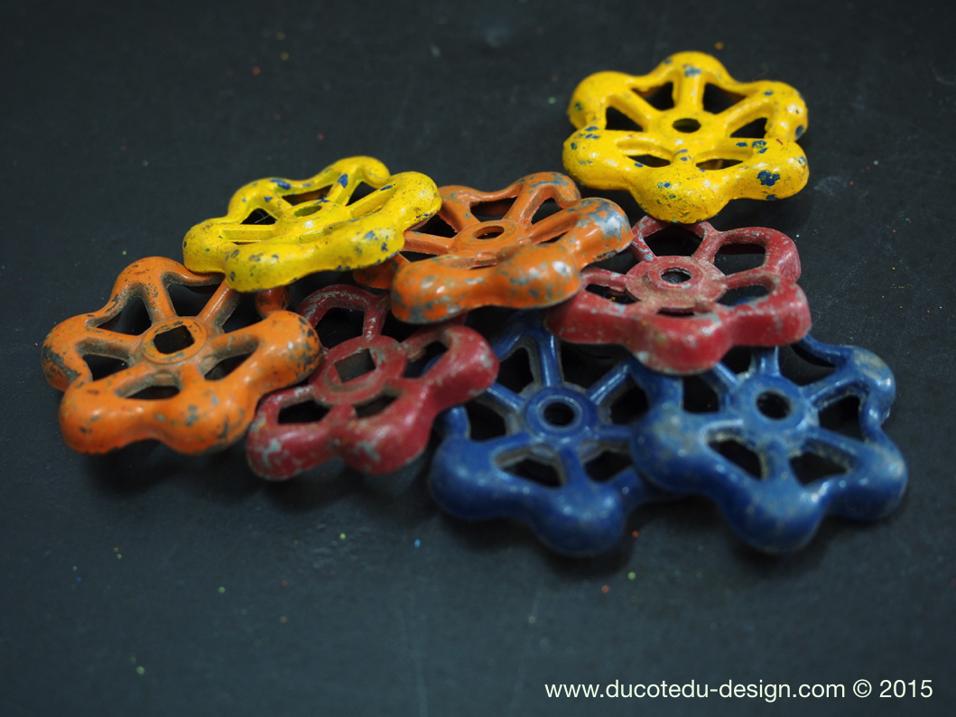 Lot d'anciennes vannes d'usine, ideal en bouton de tiroir indus – Image 5