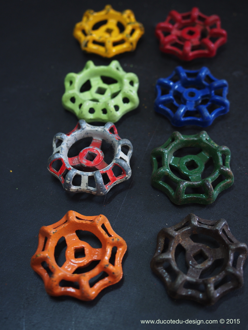 Lot d'anciennes vannes d'usine, ideal en bouton de tiroir indus – Image 3