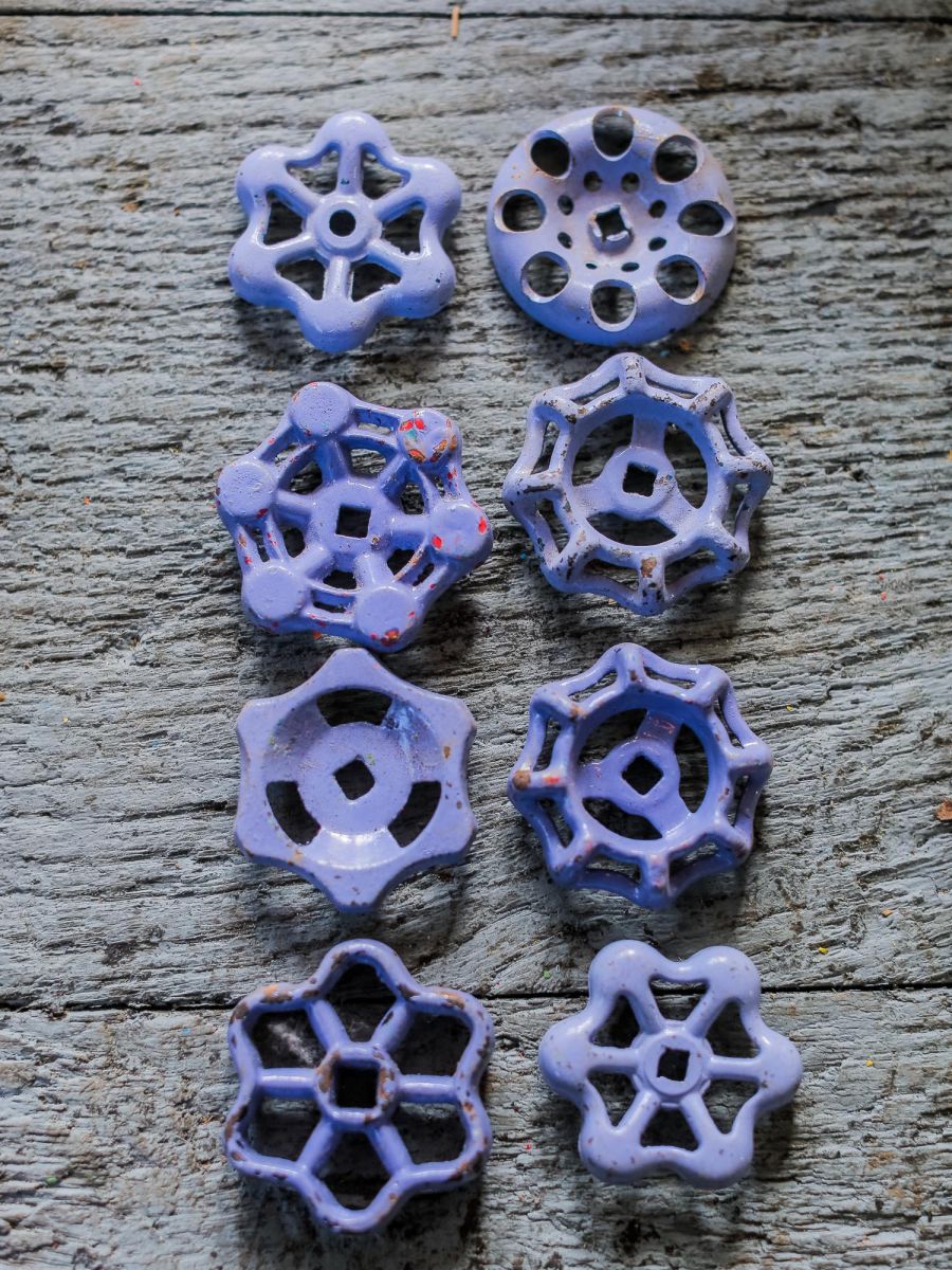 Lot d'anciennes vannes d'usine, ideal en bouton de tiroir indus – Image 2