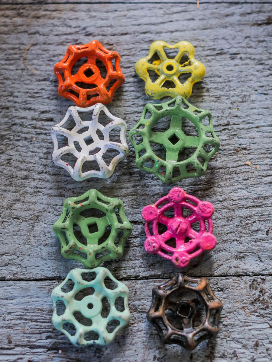 Lot d'anciennes vannes d'usine, ideal en bouton de tiroir indus – Image 2