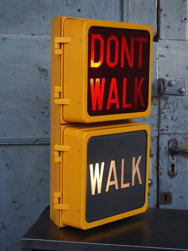 New York feu dont walk americain vintage USA jaune d'origine – Image 3