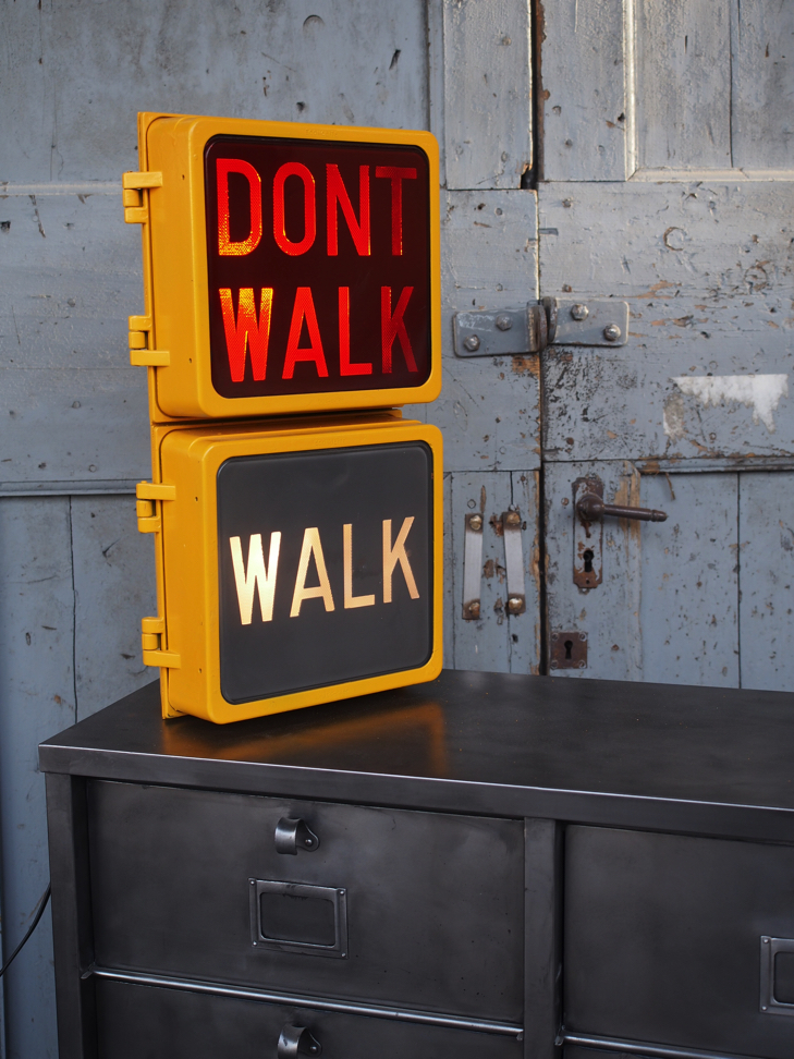 New York feu dont walk americain vintage USA jaune d'origine – Image 4