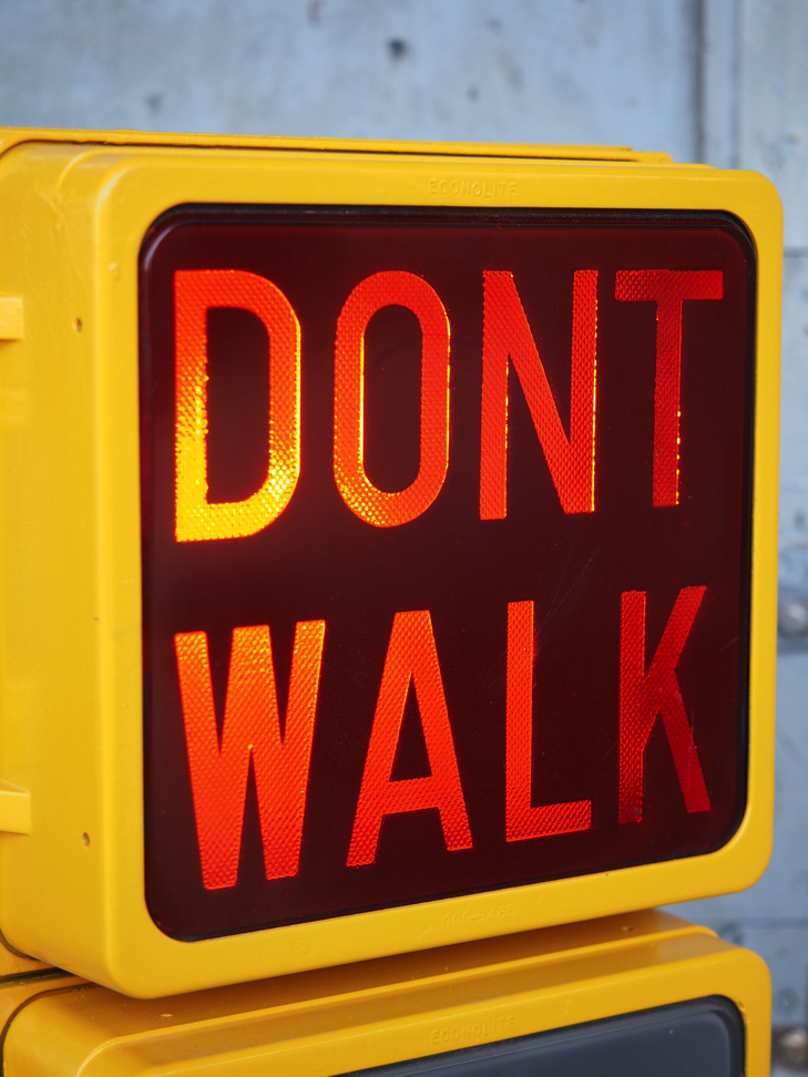 New York feu dont walk americain vintage USA jaune d'origine – Image 5