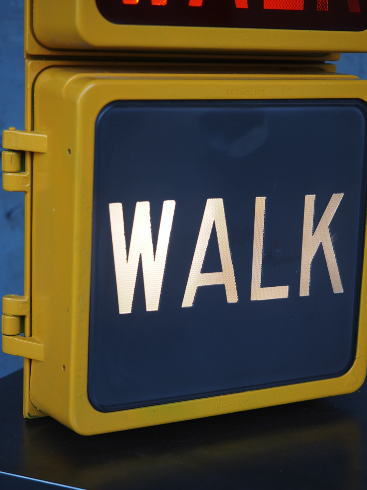 New York feu dont walk americain vintage USA jaune d'origine – Image 6