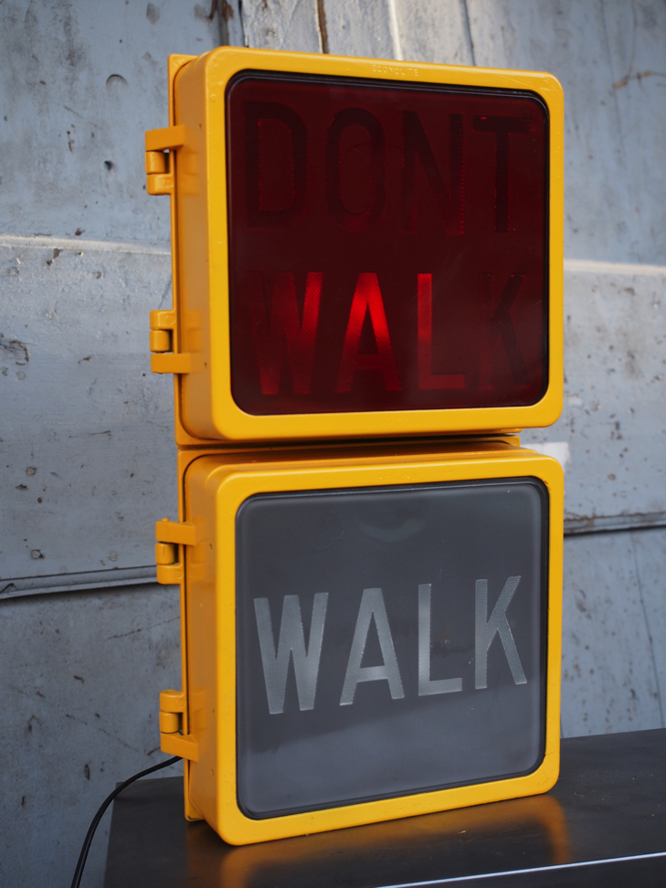 New York feu dont walk americain vintage USA jaune d'origine – Image 13