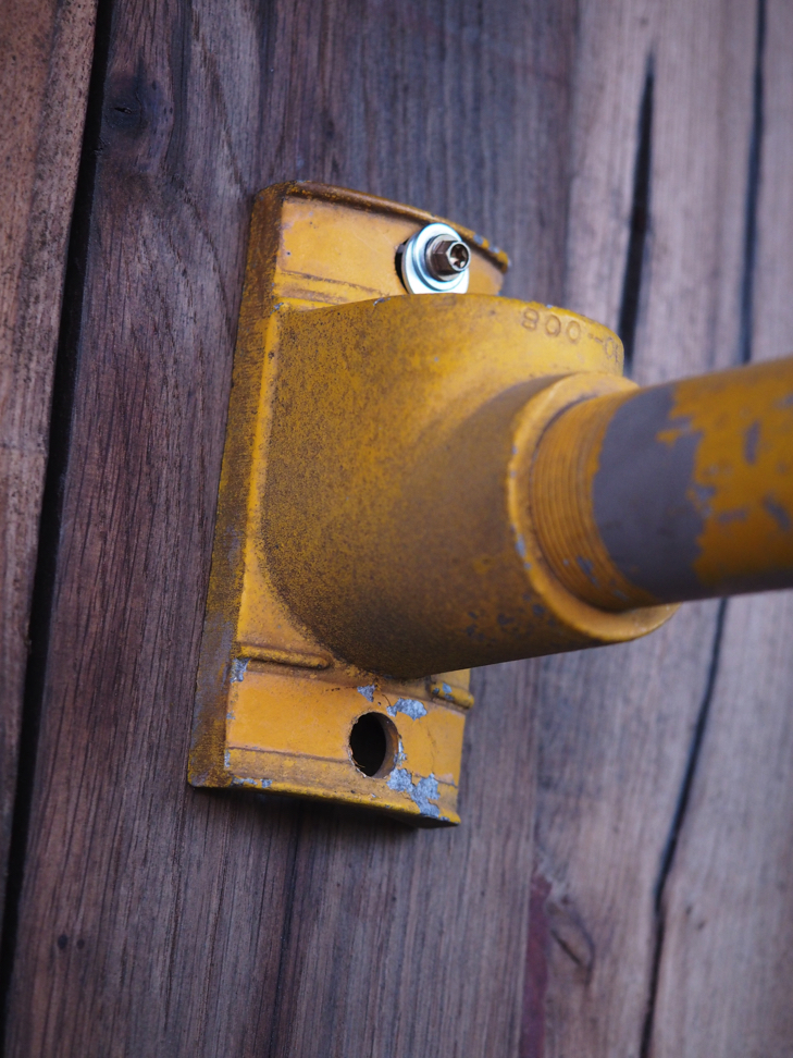 New York feu dont walk americain vintage USA jaune d'origine avec fixations murale – Image 13