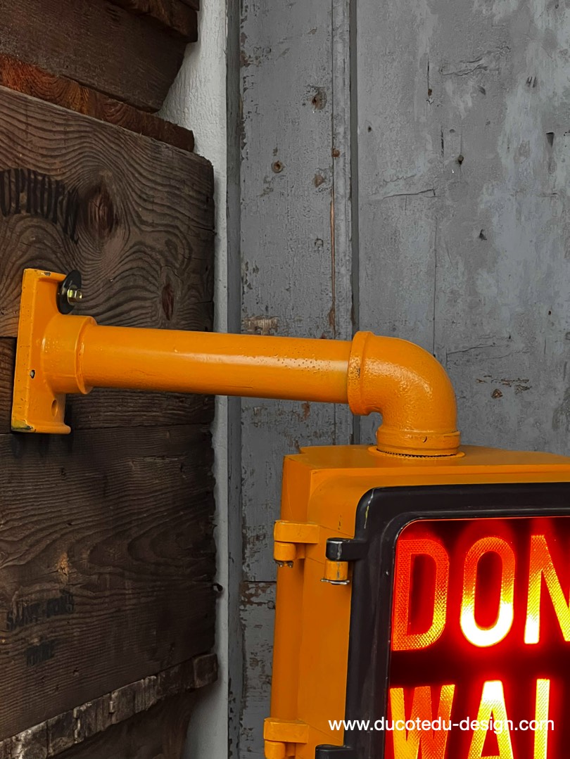 New York feu dont walk americain vintage USA jaune d'origine – Image 6