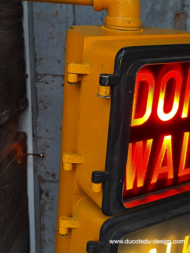 New York feu dont walk americain vintage USA jaune d'origine – Image 8