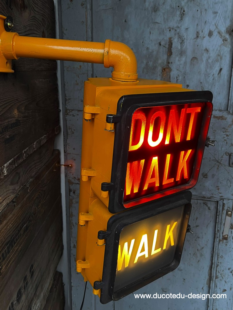 New York feu dont walk americain vintage USA jaune d'origine – Image 9