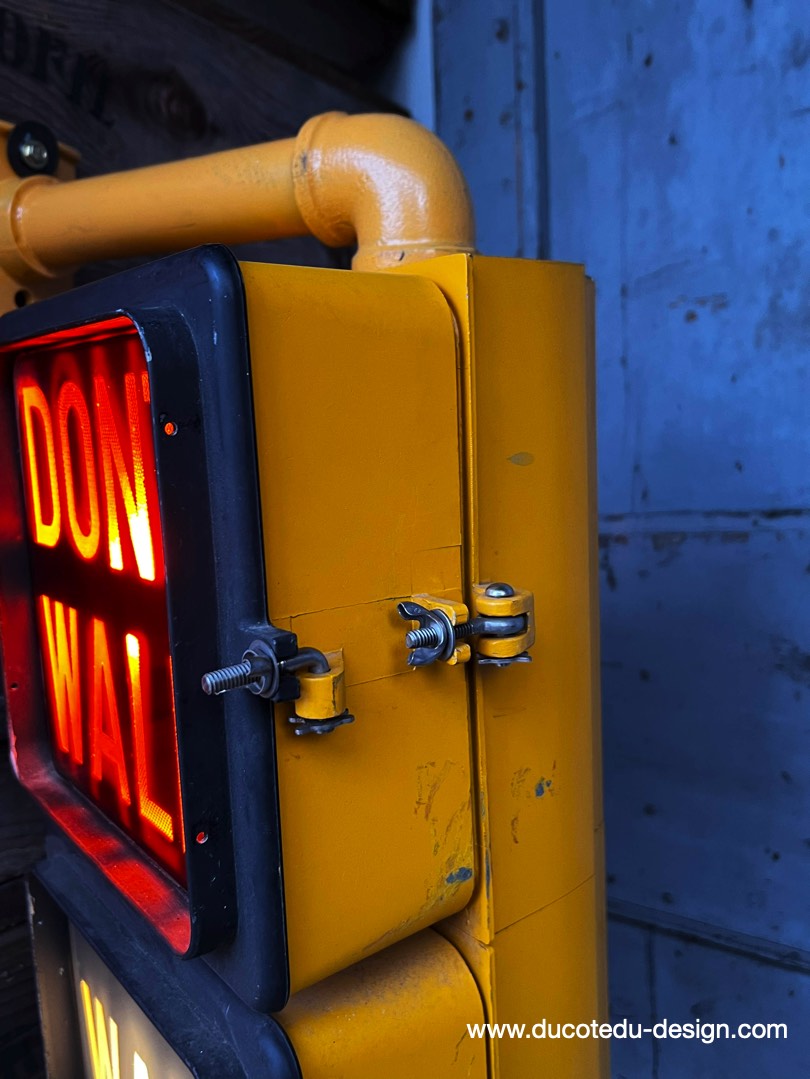 New York feu dont walk americain vintage USA jaune d'origine – Image 10