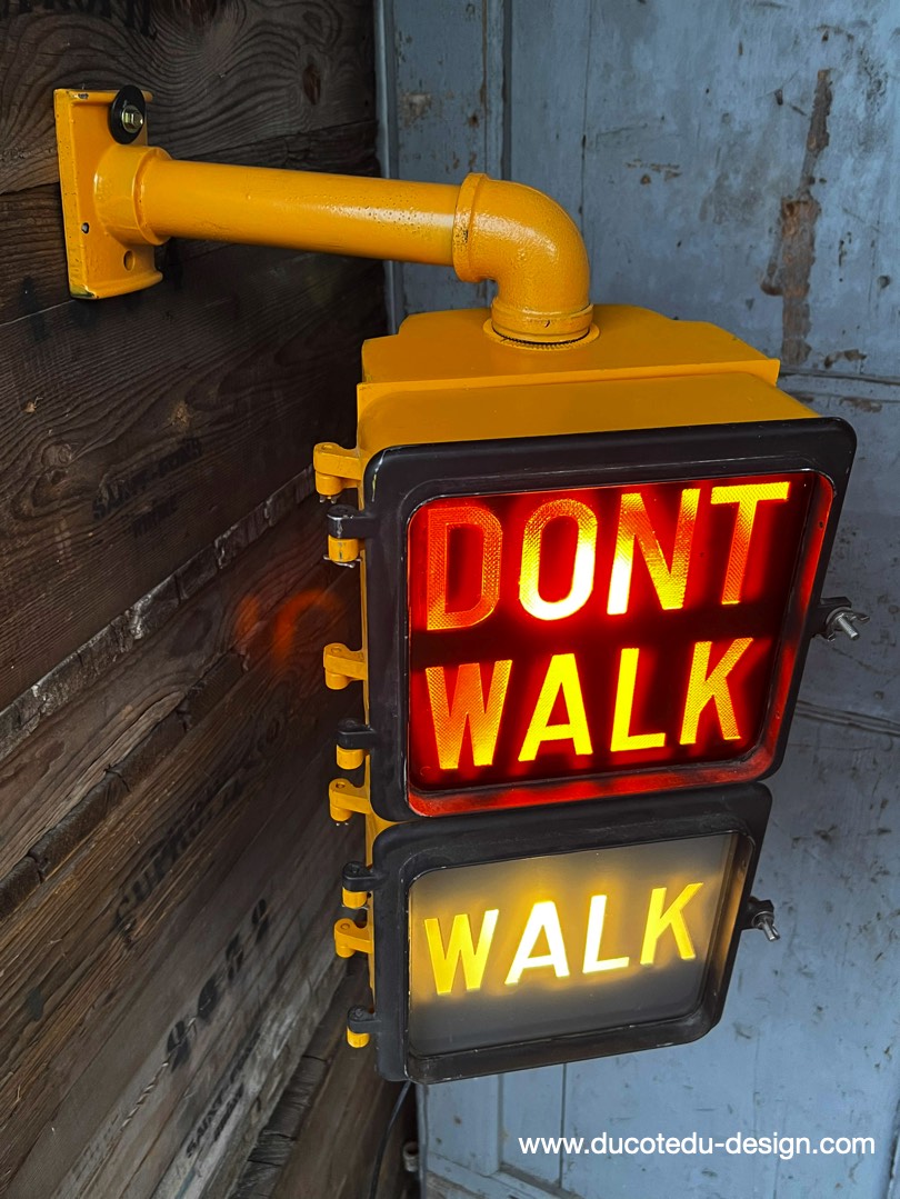 New York feu dont walk americain vintage USA jaune d'origine – Image 14