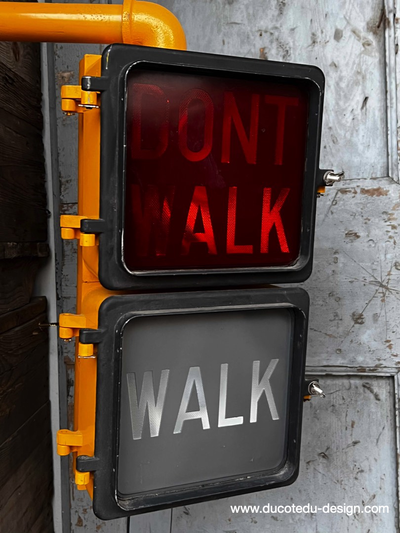 New York feu dont walk americain vintage USA jaune d'origine – Image 13