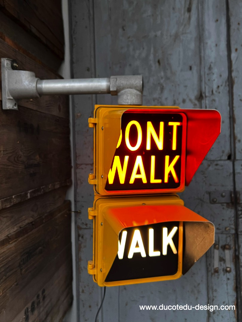 New York feu dont walk americain vintage USA jaune d'origine – Image 4