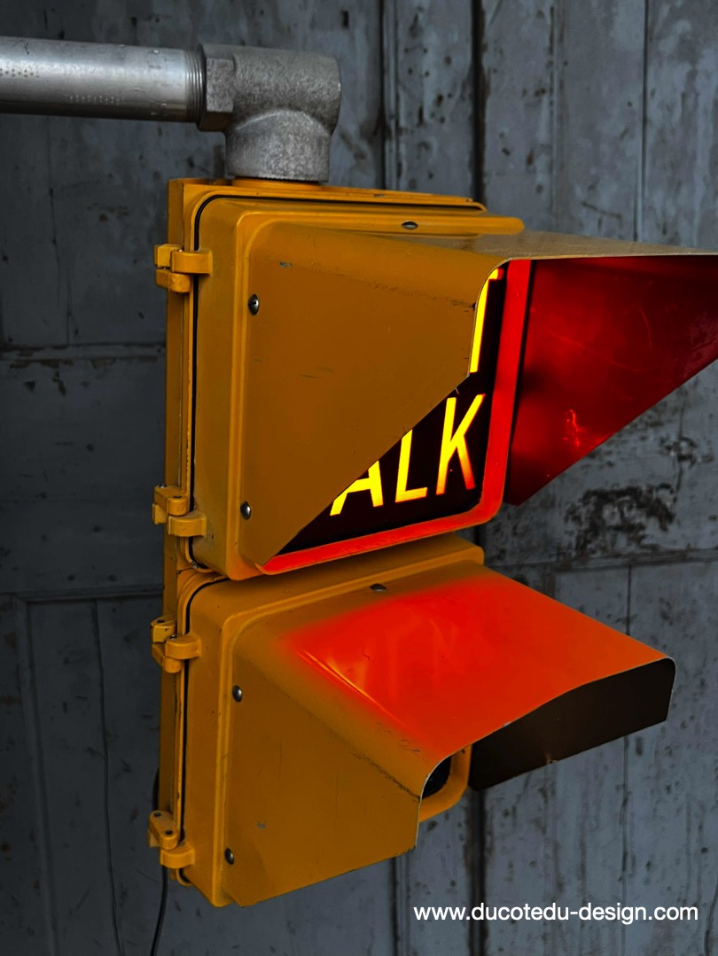 New York feu dont walk americain vintage USA jaune d'origine – Image 6