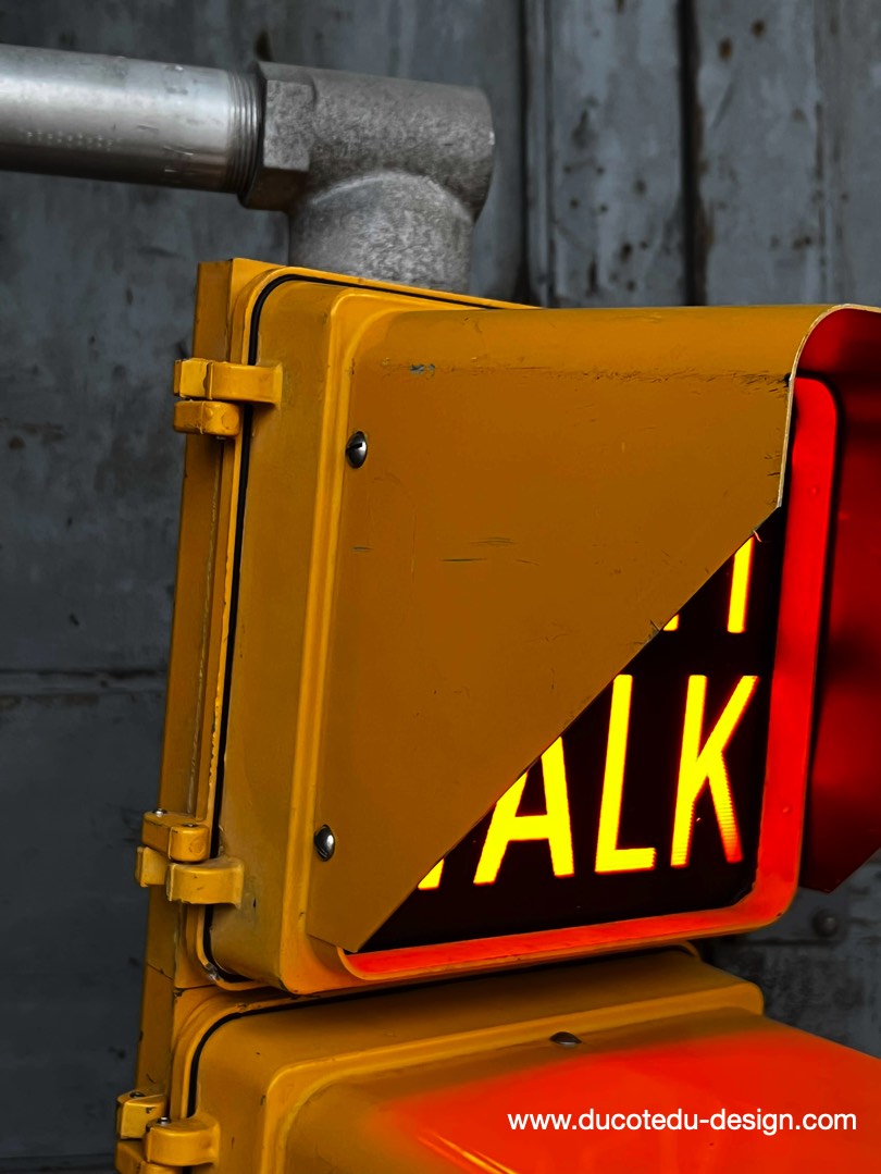 New York feu dont walk americain vintage USA jaune d'origine – Image 7