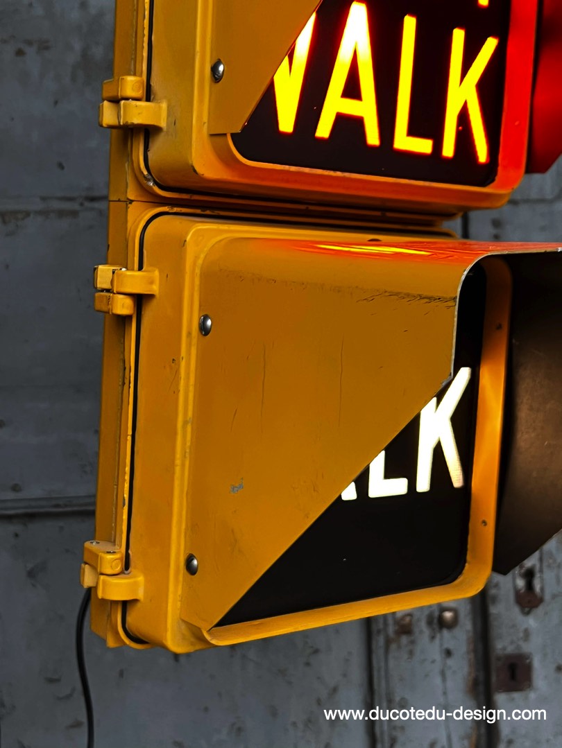 New York feu dont walk americain vintage USA jaune d'origine – Image 8