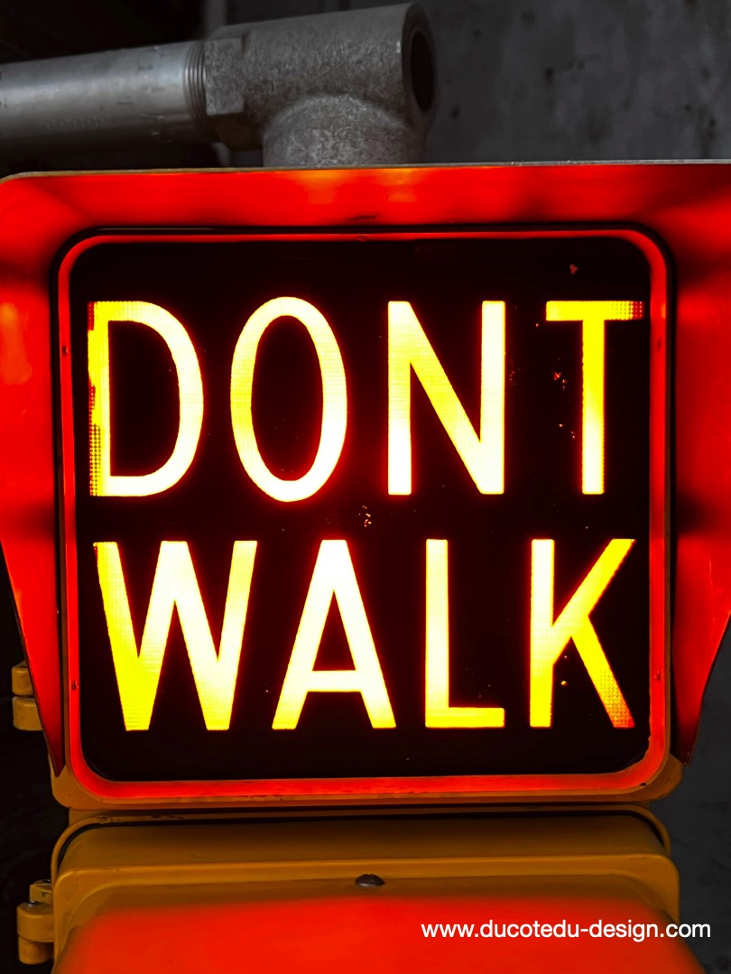 New York feu dont walk americain vintage USA jaune d'origine – Image 9