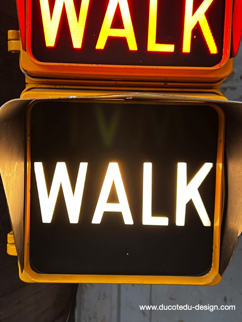 New York feu dont walk americain vintage USA jaune d'origine – Image 10