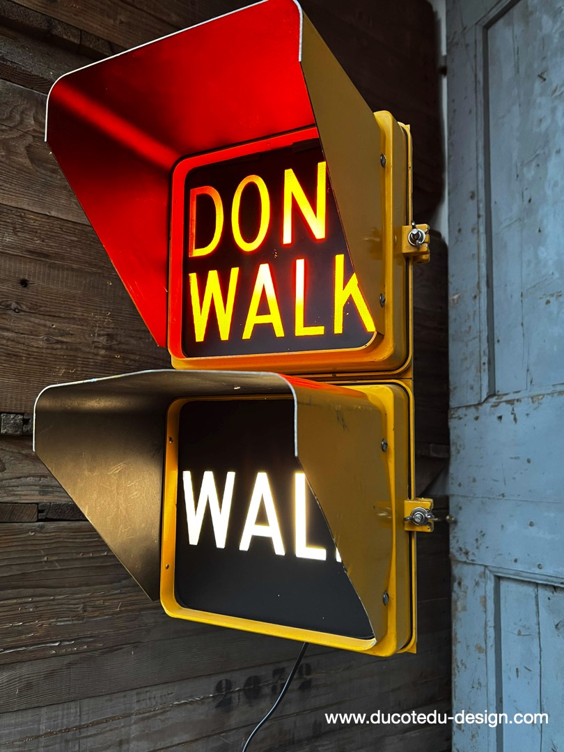 New York feu dont walk americain vintage USA jaune d'origine – Image 12